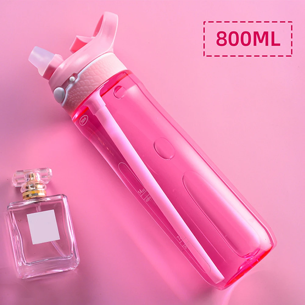 800ml Tritan Sports Water Bottle with Straw Outdoor Drink Bottle Large Capacity Travel Water Cup for Outdoor Fitness Gym