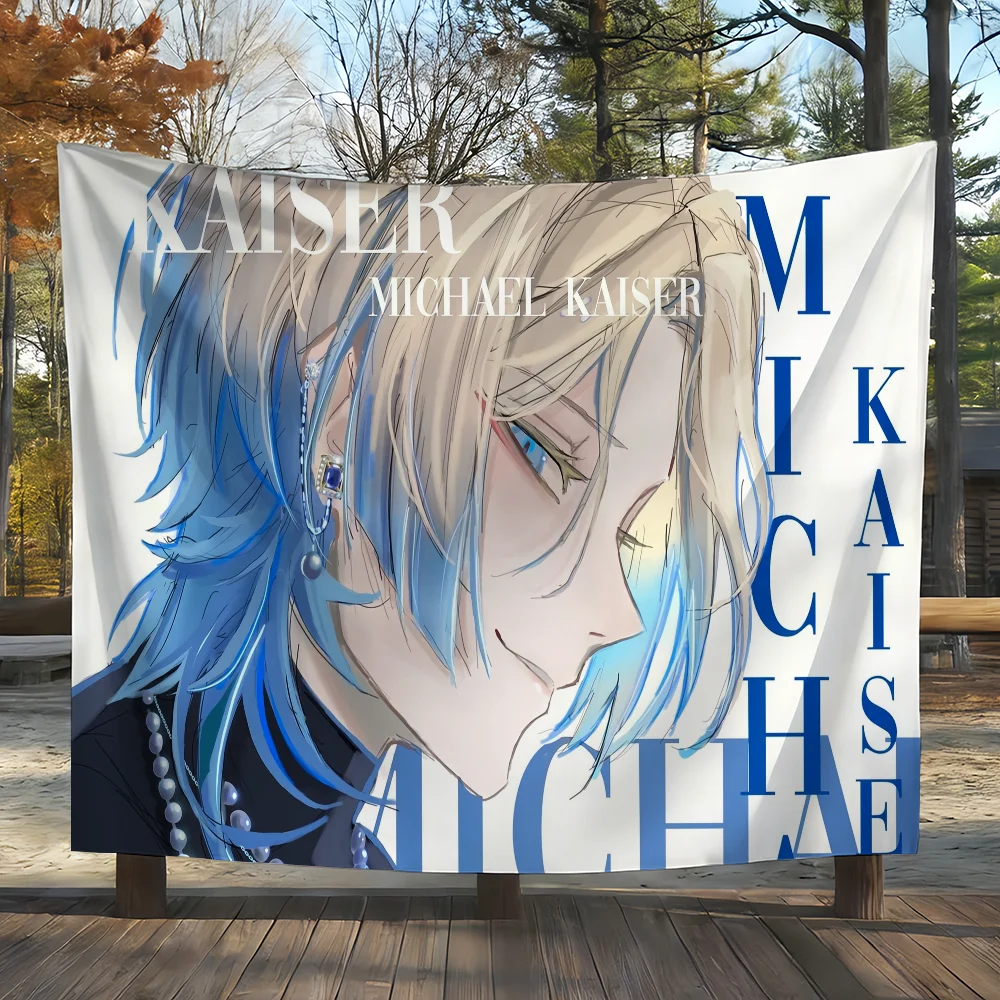 Blue L-Lock Michael Kaiser Flag - Perfect for Parties, Club Decor, Outdoor and Indoor Spaces, Wall Decoration, and Fan Gifts