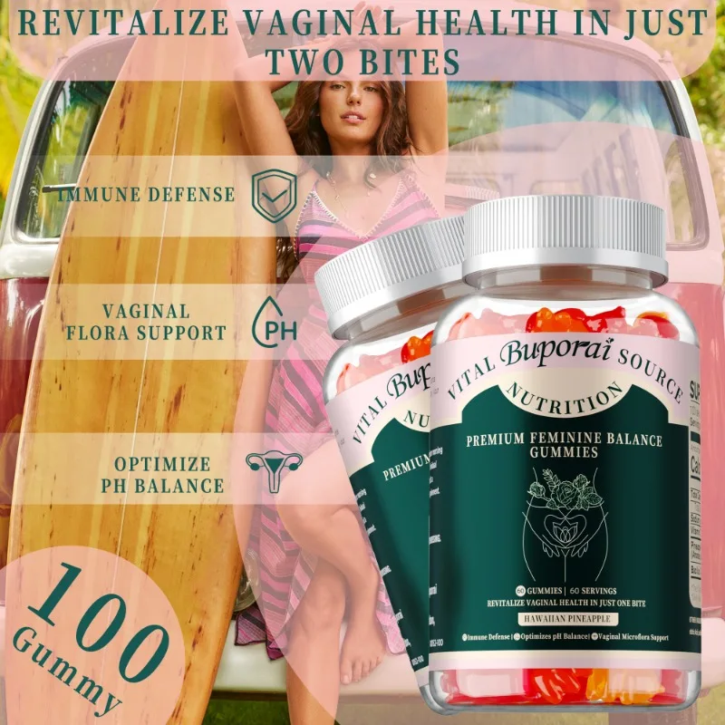 Premium Feminine Balance Gummies - Regulate Physiological Balance, Promote Digestion, Enhance Immunity - 60pcs