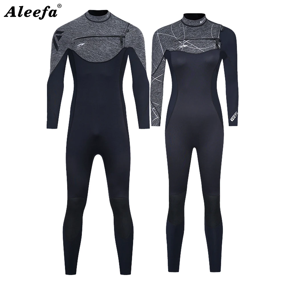 

2/3mm Neoprene Wetsuit for Men and Women - Chest Zipper, High Elastic Diving Surfing Suit