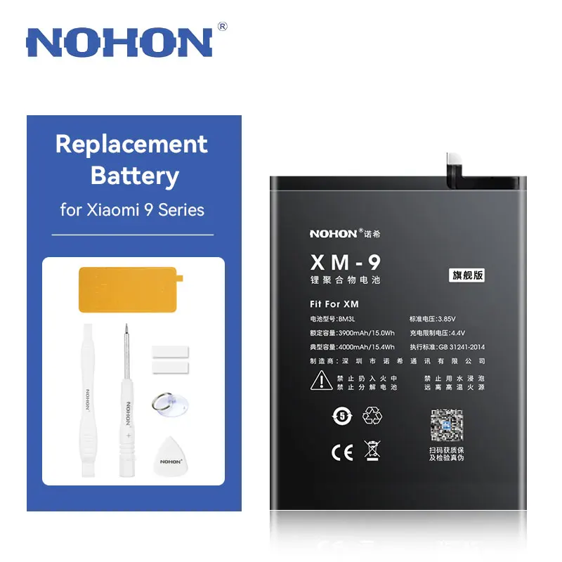 NOHON BM3L BM4H Battery Replacement for Xiaomi MI 9 MI 9 Pro 3300mAh 4000mAh High Capacity Battery for Xiaomi Mi9 Mi9Pro