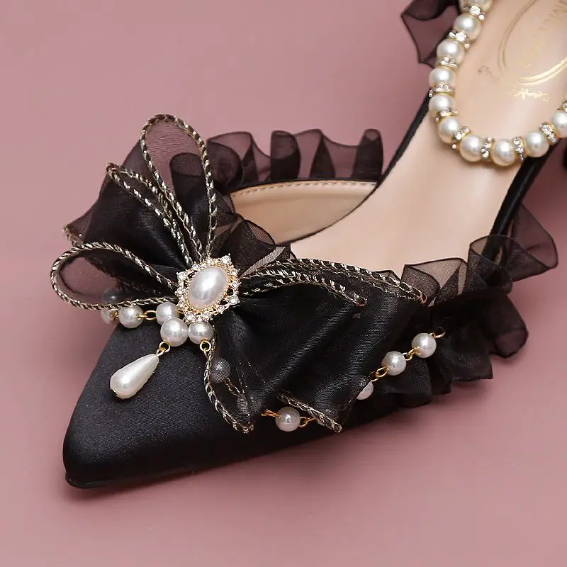 Heels Black Shoes For Marriage Bridal Shoes, Prom Shoes, Women's