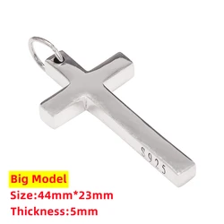 Timeless Minimalist High Polish Silver Cross Pendant (Large Size)