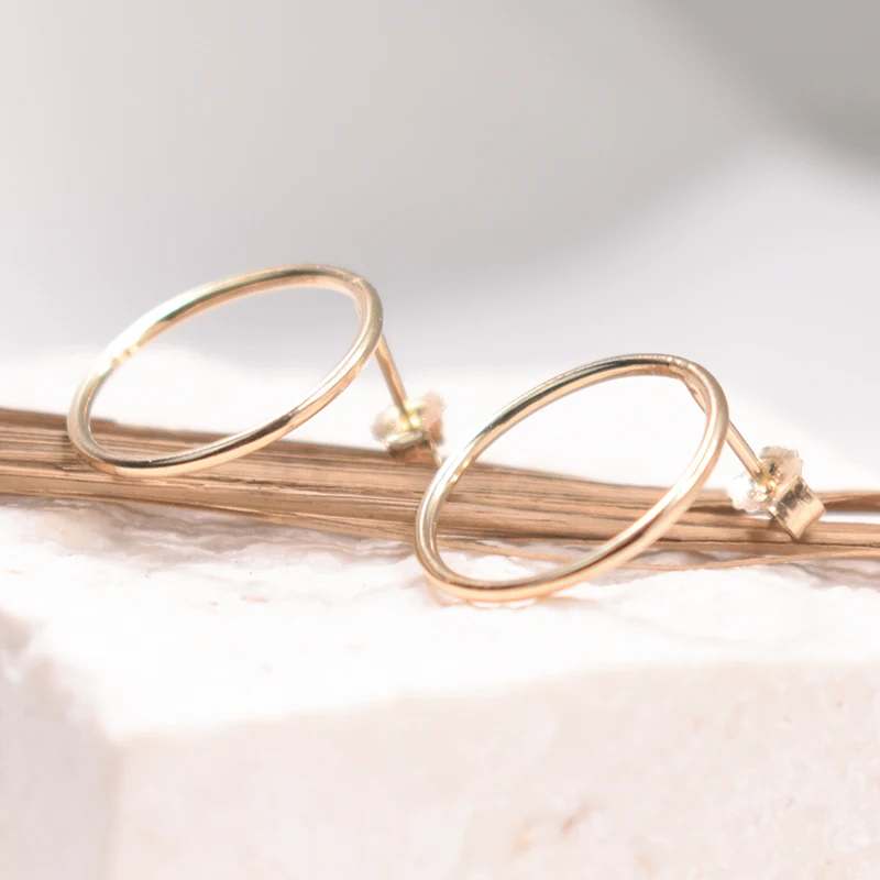 14K Gold gefüllt 7MM/10MM/15MM Kreis Ohrringe Gold Schmuck Gold gefüllt Ohrstecker Brincos Pendientes Ohrringe Boho Ohrringe – Detail 9