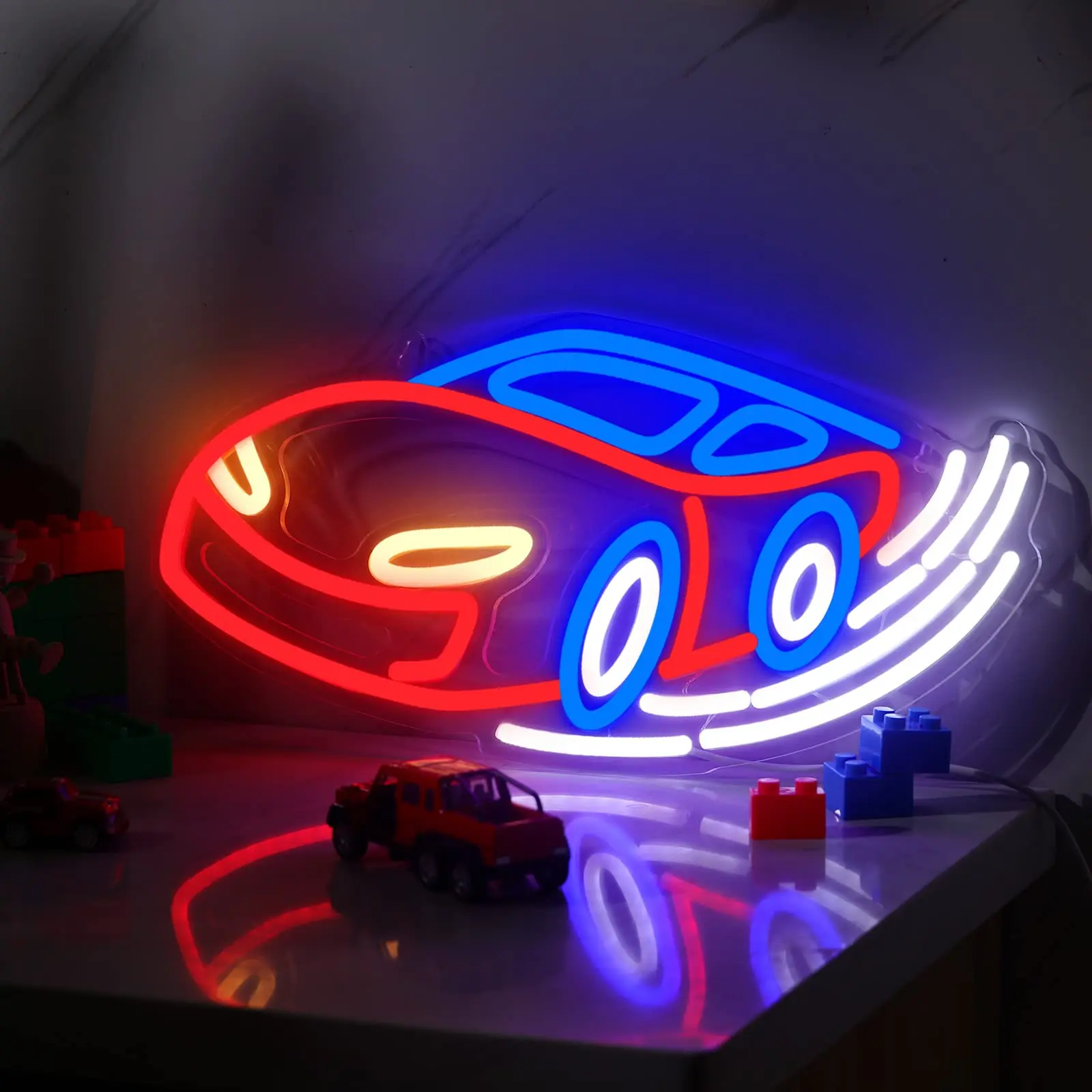 

UponRay Racing Car Neon Sign USB LED Neon Light Sign Wall Decor Kids Bedroom Boys Game Room Playroom Night Light Birthday Gift