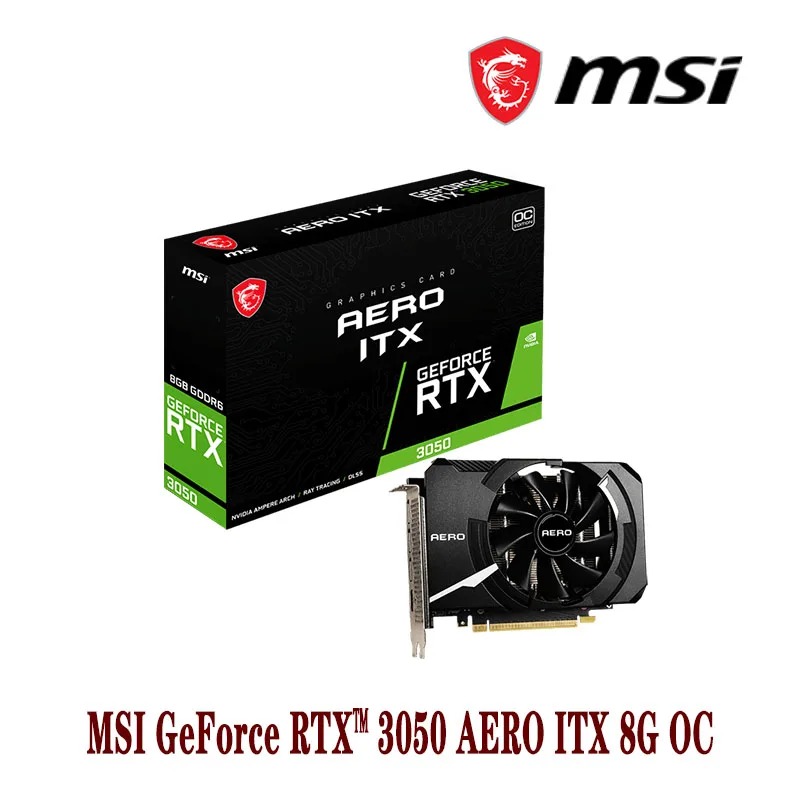 latest gpu for pc MSI GeForce RTX™ 3050 AERO ITX 8G OC  Support AMD Intel Desktop CPU LHR NEW good pc graphics card