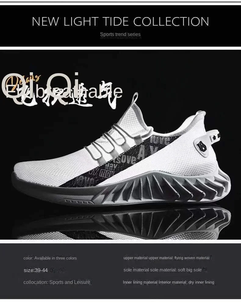 A stylish pair of lightweight, breathable men’s sneakers with a mesh design white9