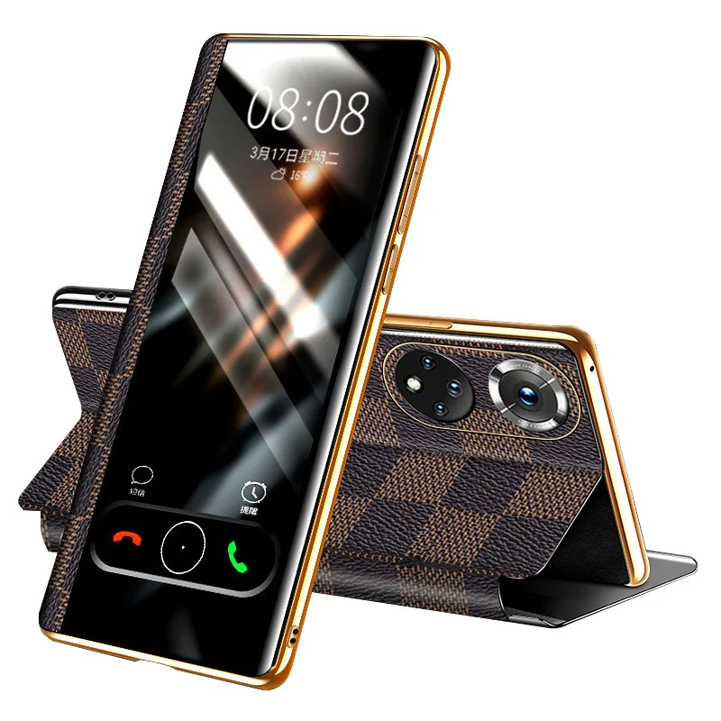 

Flip Bracket Leather Case for Honor 50 50Pro Huawei P40 PRO MATE30 PRO NOVA8 PRO MAGIC3 PRO MATE 40 PRO Nova 9 Pro