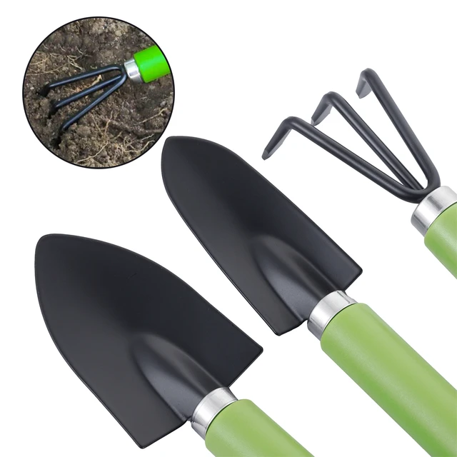 1Set 3Pcs/4Pcs Gardening Hand Tool Mini Spade Shovel Rake Harrow Yard Flower Planting Cultivation Weeding Transplanting Digging 5
