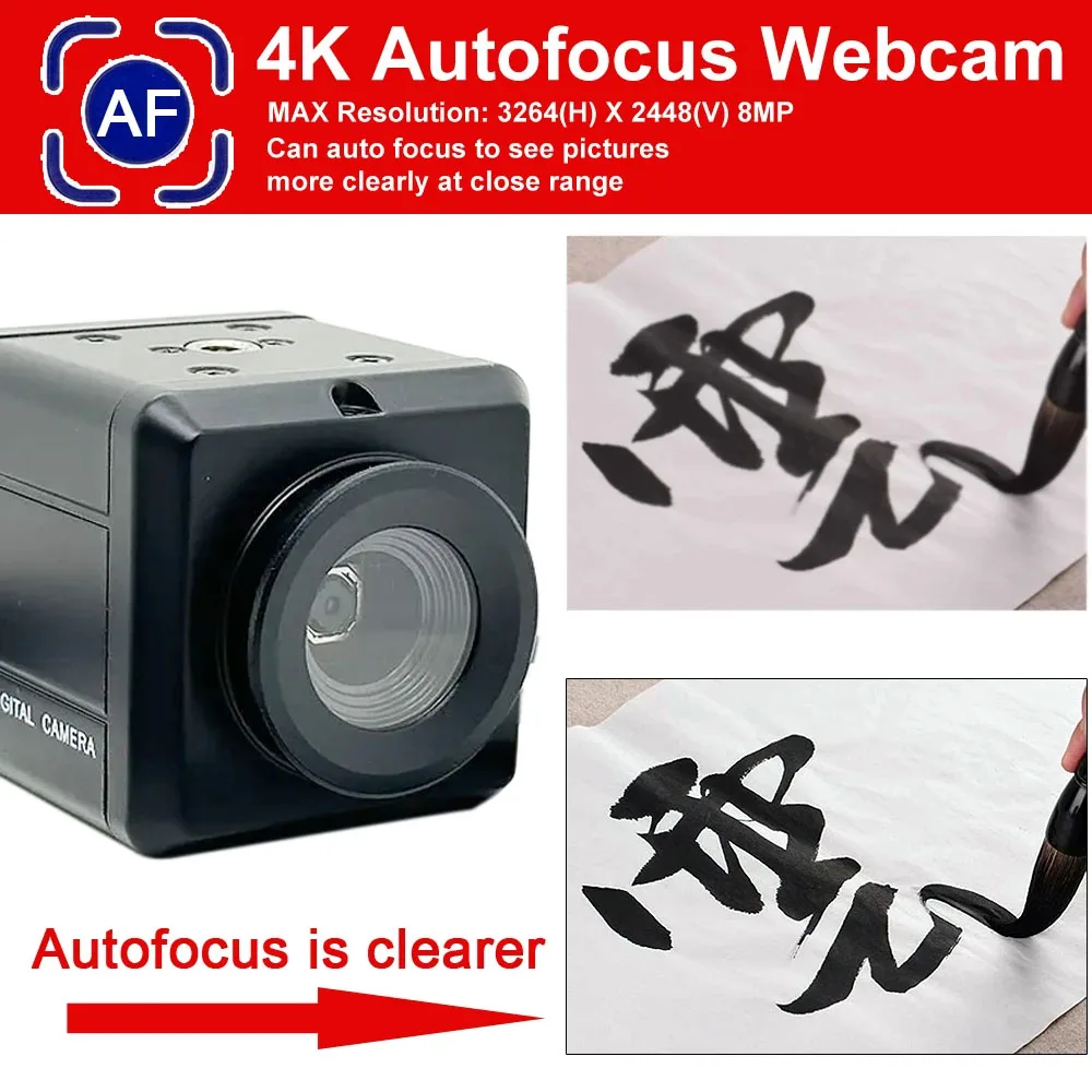 Pc webcam pc web camera computer camera HD Autofocus 8MP 4K 3264 X 2448 Mjpeg Mini USB2.0 Webcam Industrial IMX179 Senso OTG UVC PC Laptops Video Camera For Document Sc