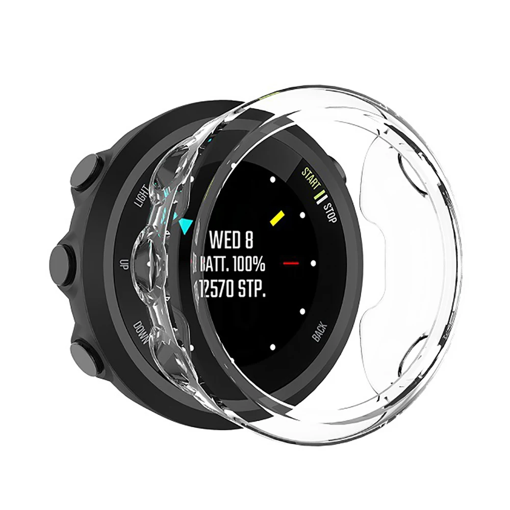 2+1 Protector Case + Screen Protector for Garmin forerunner 45 45S watch Soft TPU Protective Cover Shell Tempered Glass Film