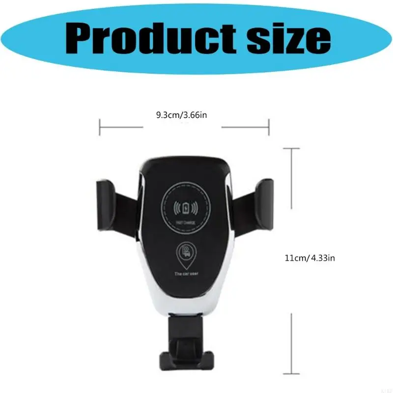 Universal Wireless Charging Car Phone Holder with Auto Clamp & 360° Rotation
