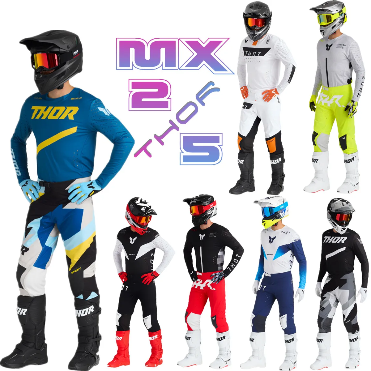Motocross Gear Set Helium FXR Motocross Gear Set Dirt Bike MX kit Off Road Race Wear Motorcycle Jersey Set ATV Combo Moto Suit For DEGGEN