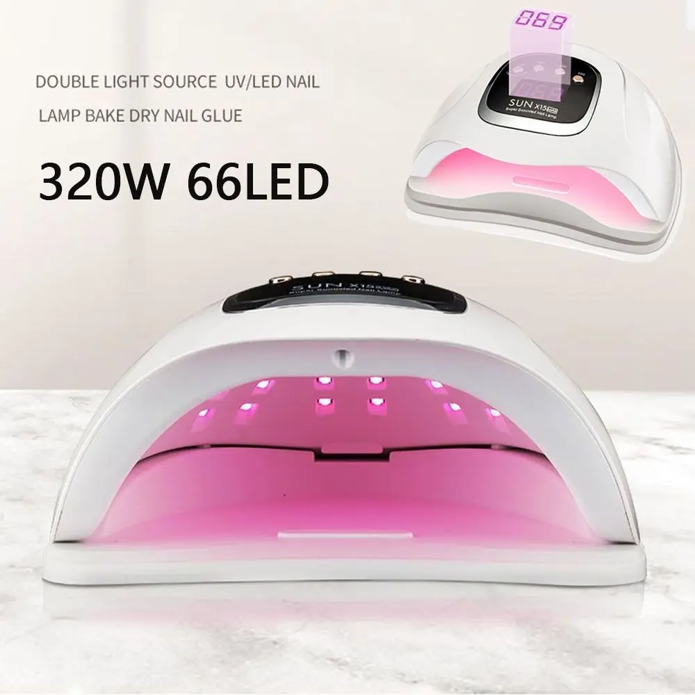 SUNX15MAX 320W 젤 네일 드라이어 66 UV LED 10초 UV LED 네일 드라이어 디지털 디스플레이 젤 컬러 드라이어 가정용