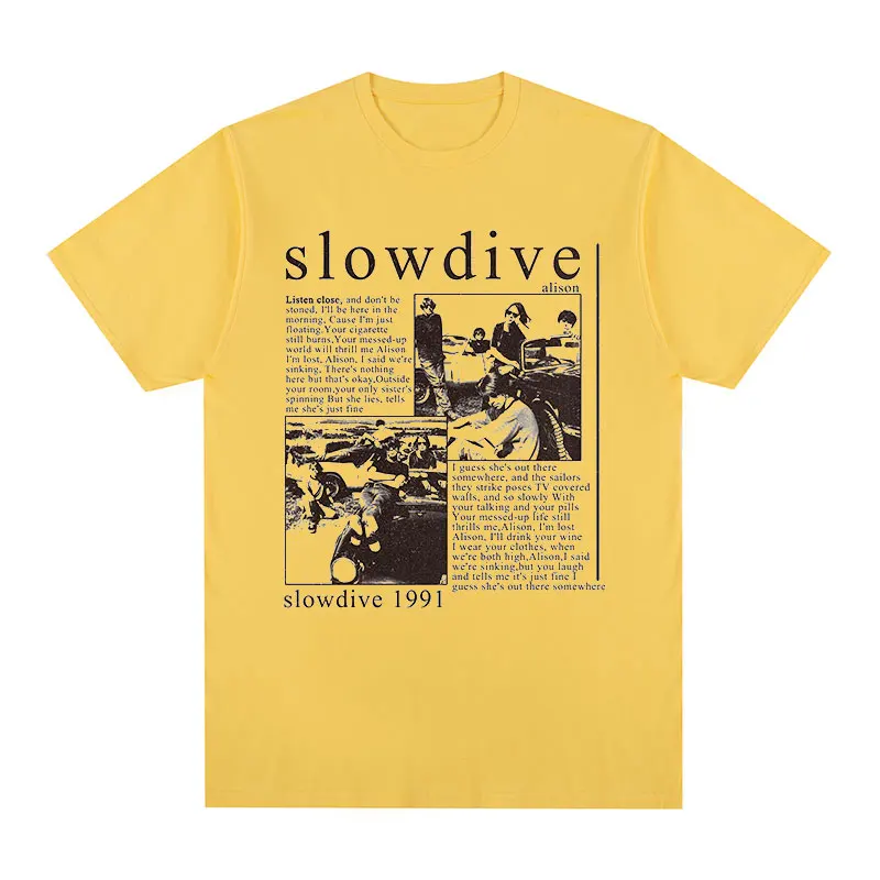 Unisex Vintage 1991 Slow Dive Alison Print T-shirt - true deals club