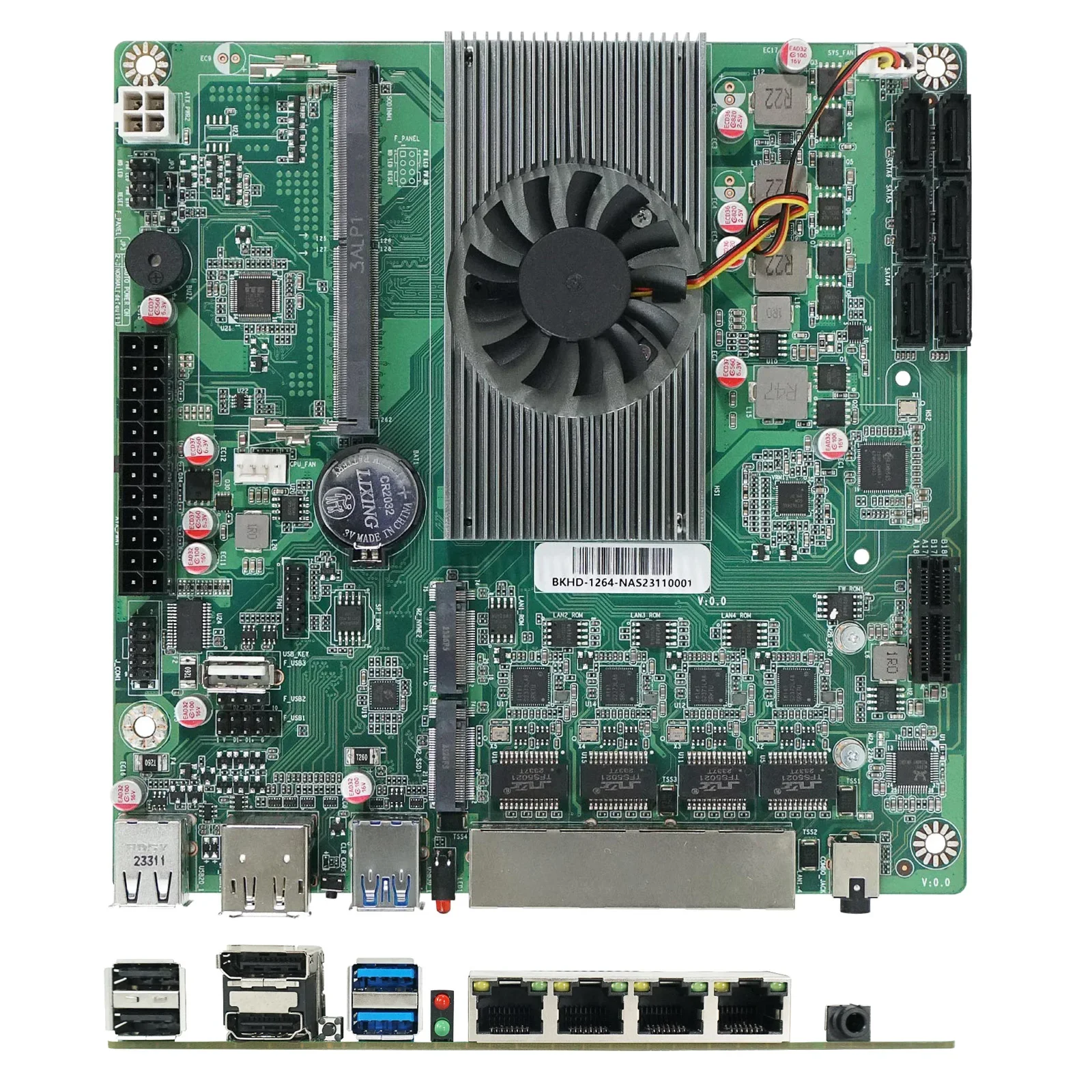 Alder Lake NAS 마더보드 산업용 ITX 17x17cm, DDR5 4 * i226, 2.5GBps LAN M.2 NVMe 6 x SATA DP HD 저전력, N100