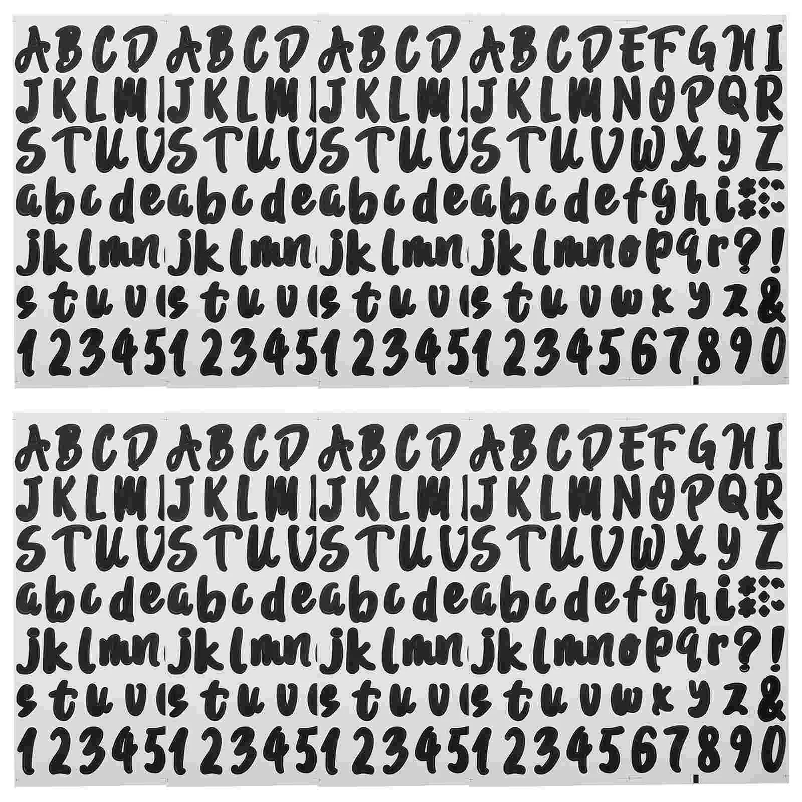 

8 Sheets Self-adhesive Stickers Mailbox Number Waterproof Letter for Pvc Decals Numbers