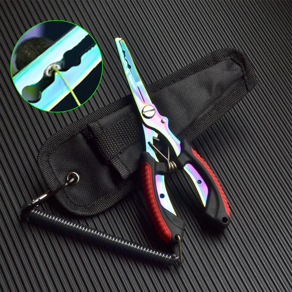 Stainless Steel Fishing Pliers Fishing Hook Remover Saltwater Resistant Braided Line Cutter Scissors Equipment