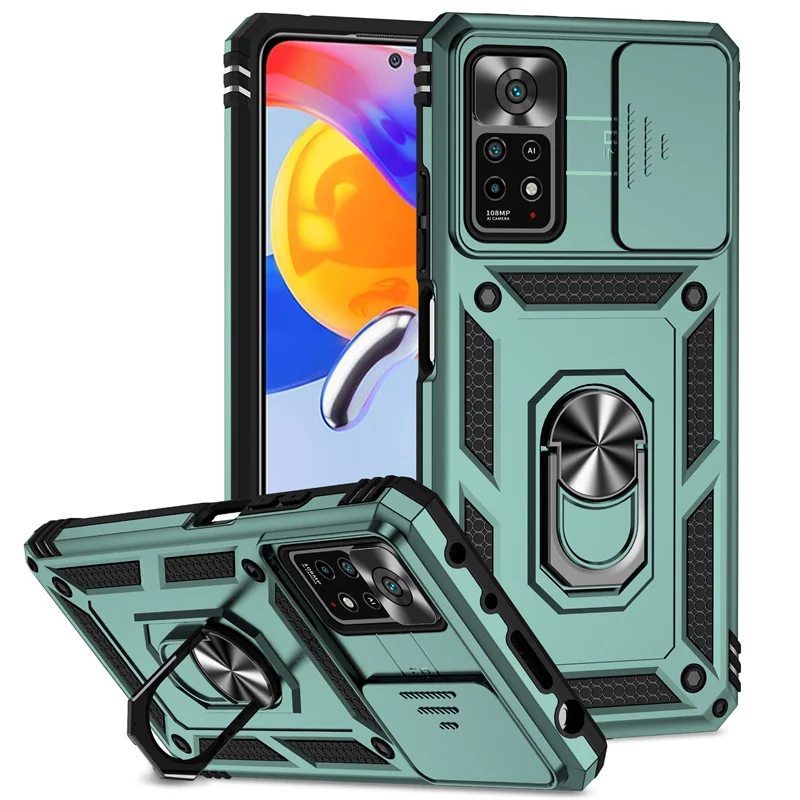 Enhanced Armor Ring Bracket Push Phone Case Cover
