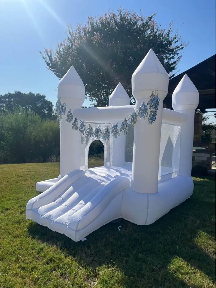 Customization Oxford 9x9x7ft White Bounce House With Ball Pit For Toddlers Inflatable Bouncy Castle Free Shipping To Door 2