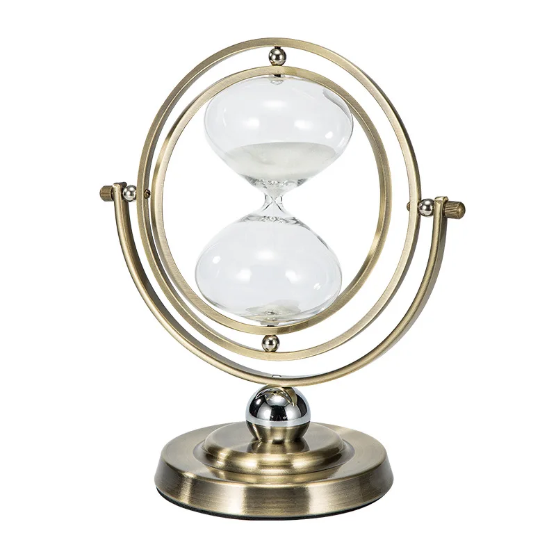 High Quality Elegant Hourglass Sand Timer Clock Decoration Metal Sandglass for Club Hotel Or Gift