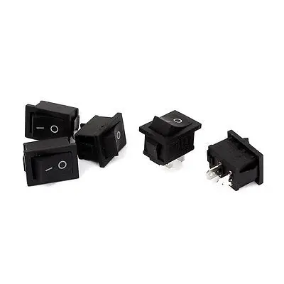10 шт. AC 6A/250V 10A/125V SPST On/Off Черные мгновенные кнопочные Клавишные переключатели |