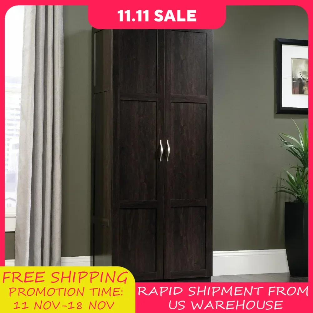 Sauder 419496 Miscellaneous Storage Storage Cabinet, 29.61 " x D: 16.02 " x H: 71.50", Cinnamon Cherry finish