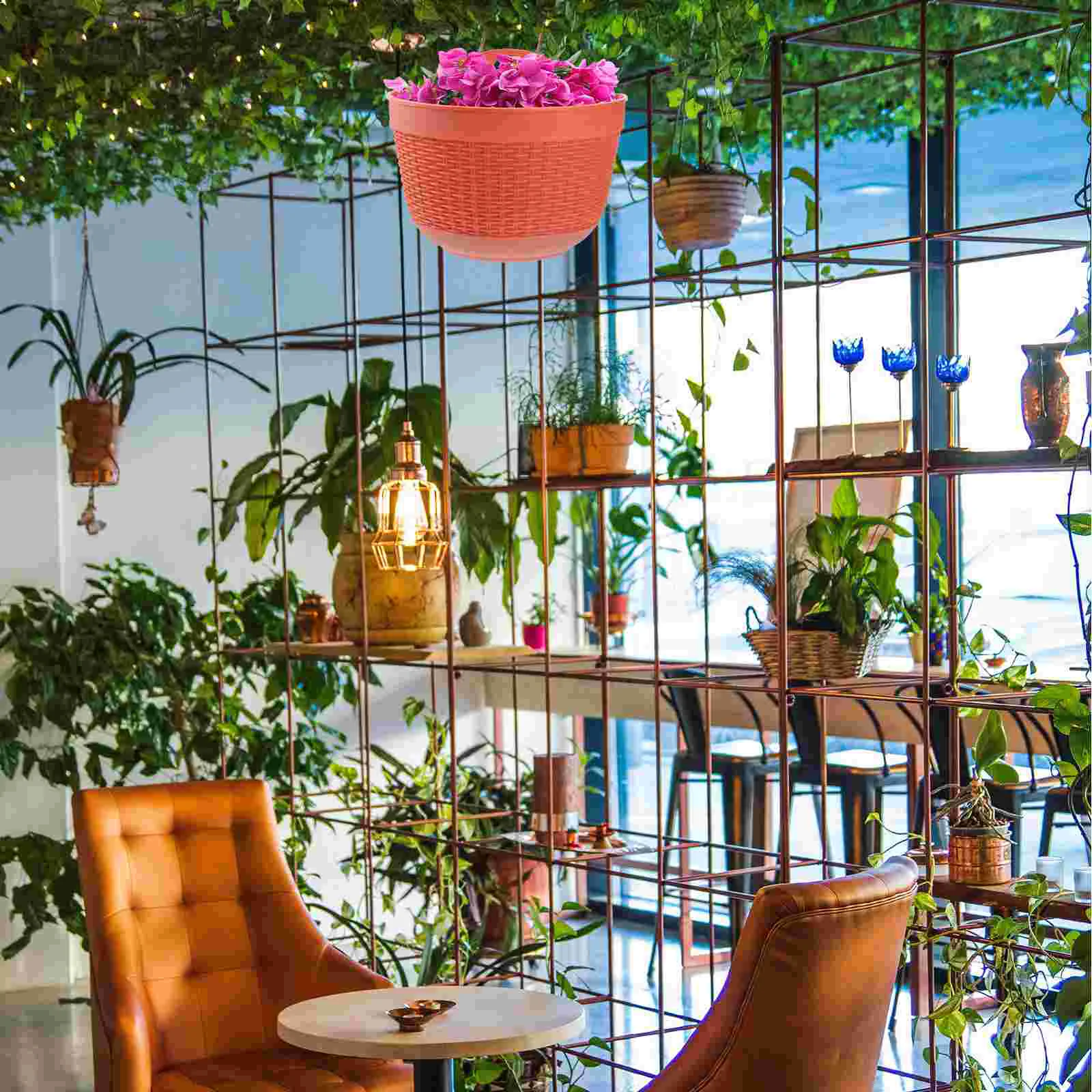 

Flowerpot Hanging Outdoor Basket Half Wall-mounted Potted Home Semicircle