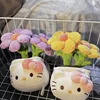 Sanrio Hello Kitty Plush Flower Potted Plant Super Cute Cartoon Anime Character Doll Ornaments Kawaii Birthday Gift for Girls 2
