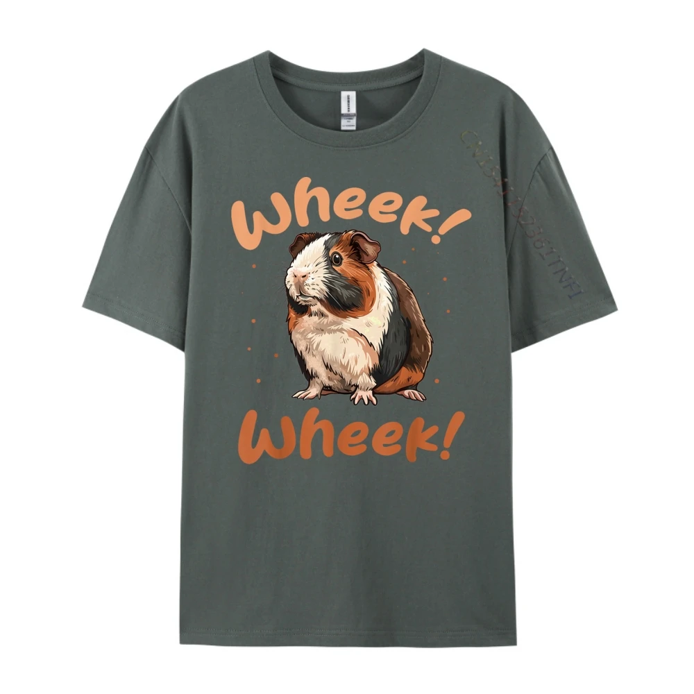 Guinea Pig Pet Rodent Animal Summer Labor Day 100% Cotton Fabric Crew Neck Adult Tops Tees Tops Tees Loose Short Sleeve T-shirts Guinea Pig Pet Rodent Animal Wheek Wheek_B8056 carbon