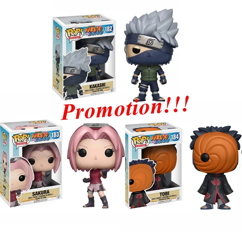 Funko Pop Newest Narutoes Shippuden Kakashi #182 Sakura #183 Tobi 184# Action Figures Vinyl Collection Model For Kids Gifts - Action Figures AliExpress