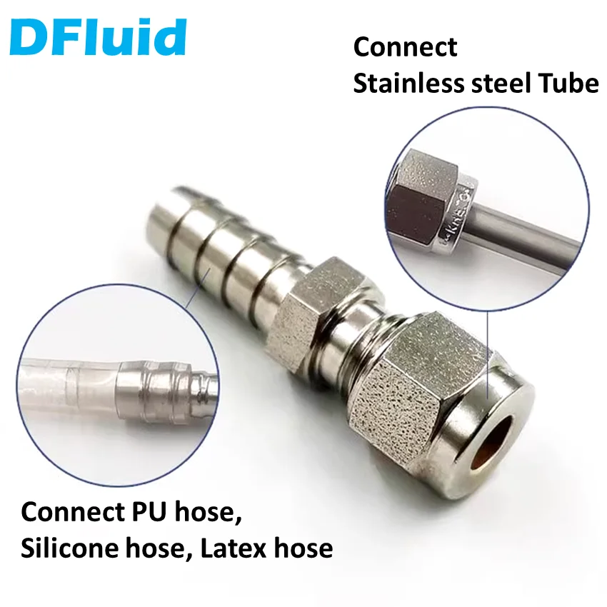 Bico de Mangueira de Conector de Pagode para Tubo Encaixe de Compressão Lok Substitua Swagelok 316 pu mm mm 10 mm 12 mm Aço Inoxidável