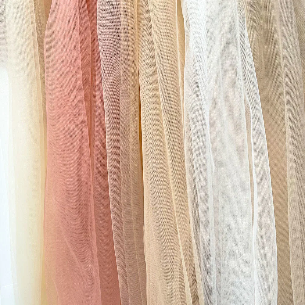 1 Yard Brown Nude Nylon Tulle Fabric Super Soft Fine Mesh DIY Sewing Pageant Wedding Decoration Girls Birthday Dress Material
