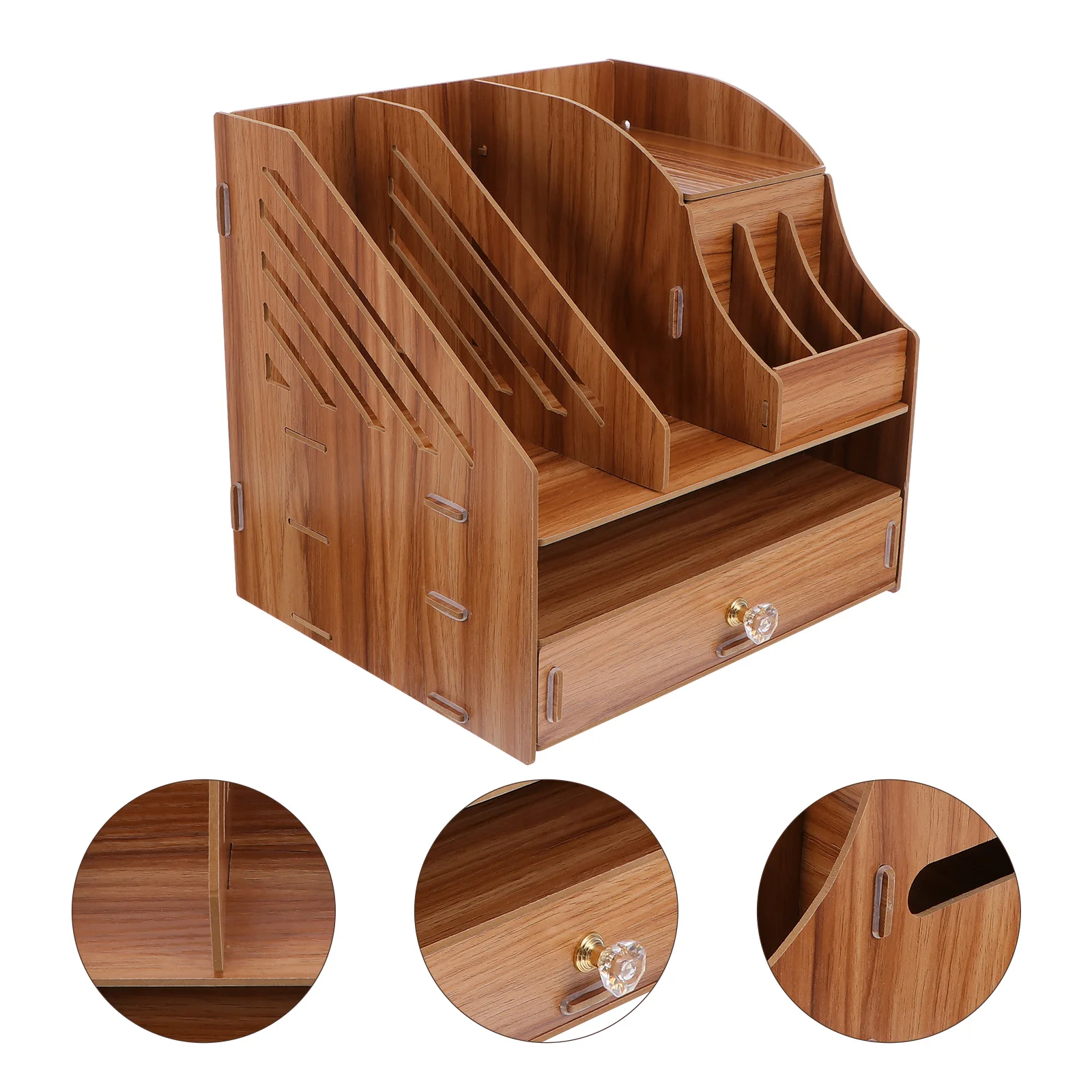 

Wooden Storage Box Desk Organizer Tabletop Desktop Container Sundry Drawer Drawers