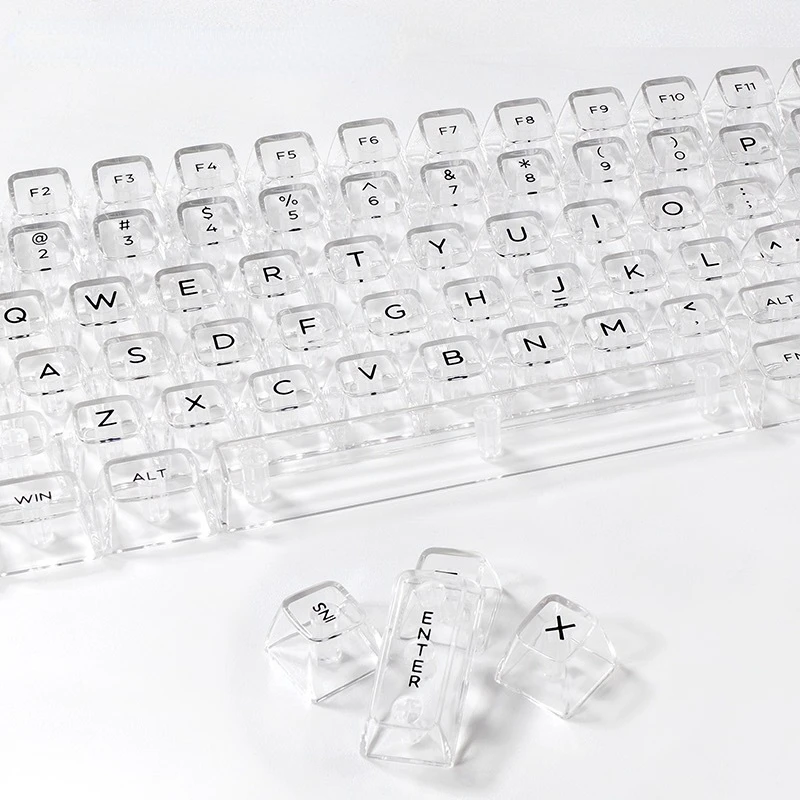 Transparente em Branco Backlit Keycaps para Teclado Mecânico Interruptor mx 132 Chaves Cristal pc Gaming Universal Keycap Faça Você Mesmo Custom Keys