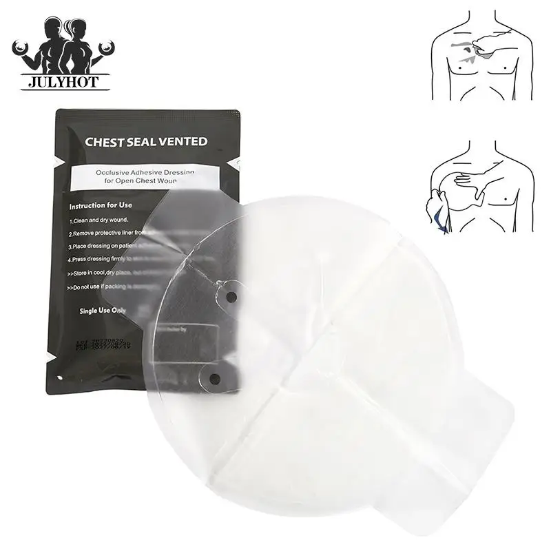 10pcs Chest Seal Medical Chest Seal Vented Chest Wound For Open Chest Injury Adhesive Dressing Emergency First Aid Kit