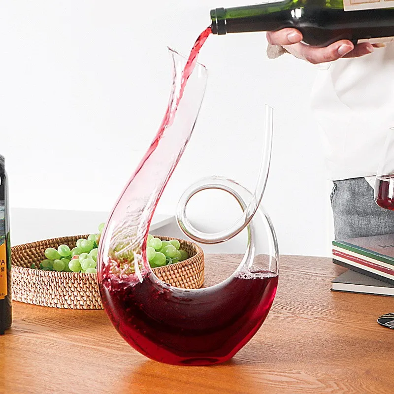 1500ML Crystal Swan Spiral Wine Decanter Creative Wine Separator Champagne Bottle For Family Bar wine aerator pourer,wine aerator decanter