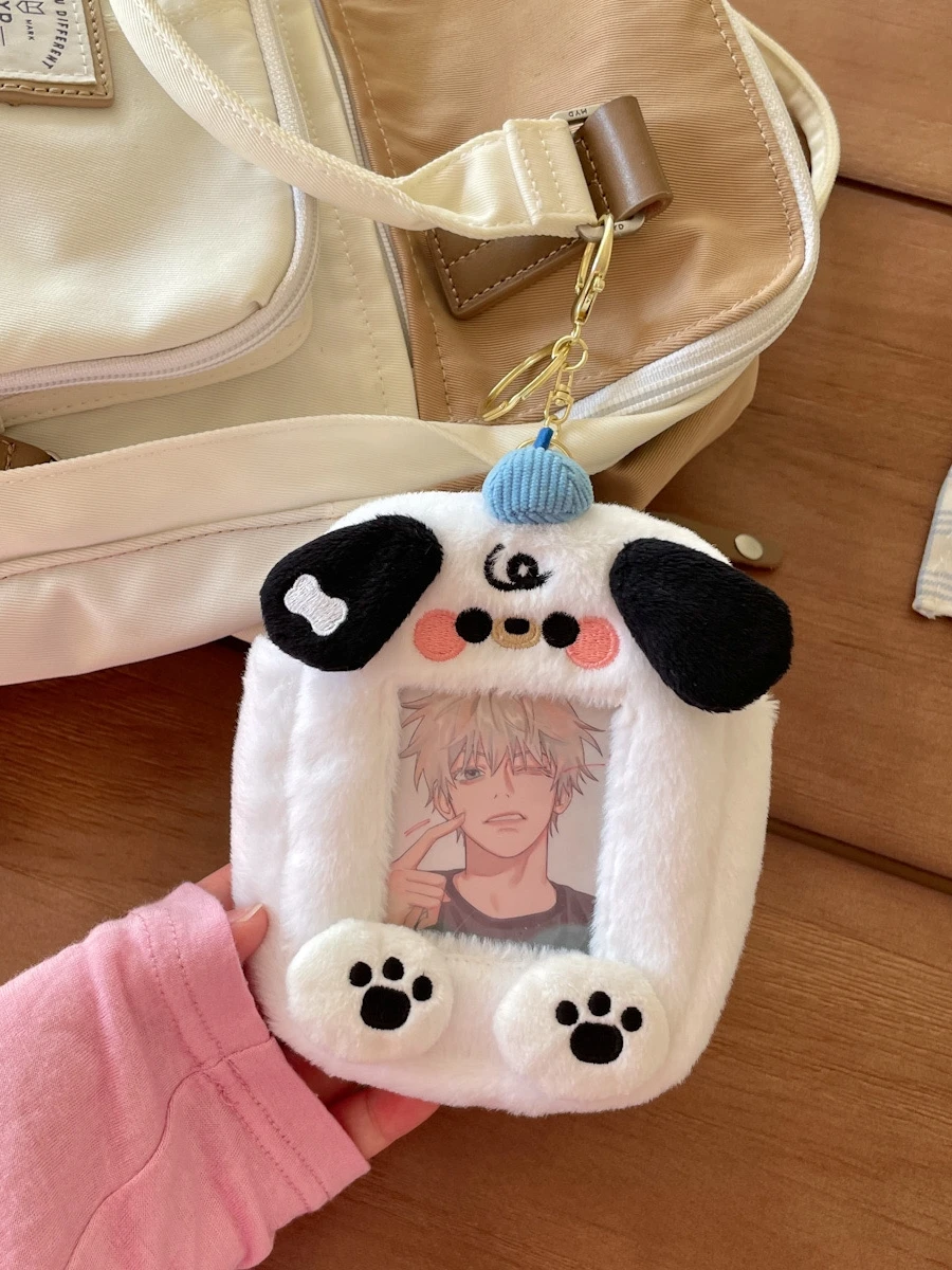 Kawaii Plush PC Holders Zipper Photocard Holder Clear Photo Sleeve