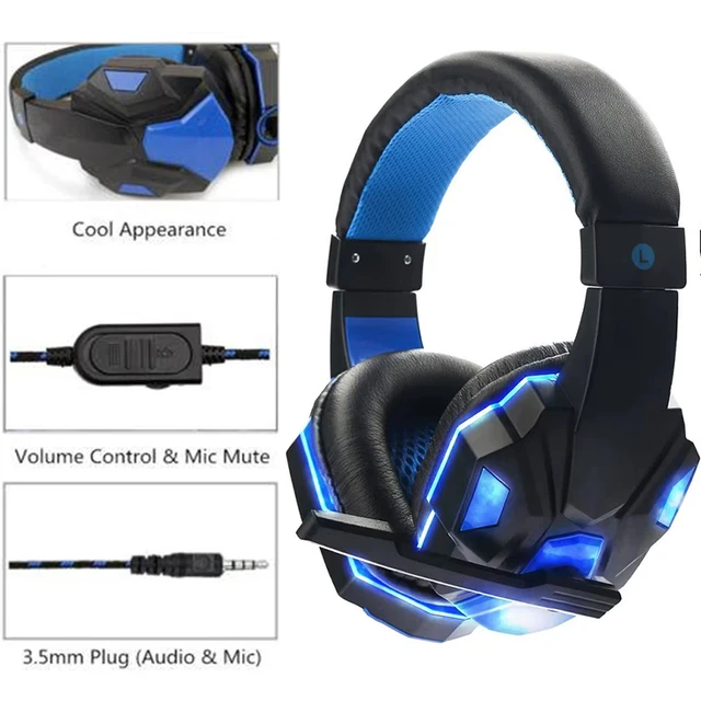 3.5mm Wired Gaming Headphone Game Headset Noise Cancelling Earphone With Microphone Volume Control For Switch Laptop PC Computer 1