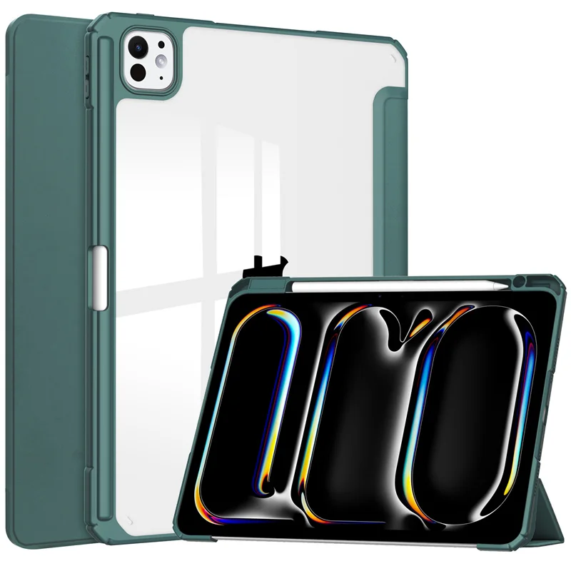 حافظة خلفية ثلاثية الطي مع حامل أقلام رصاص ، غطاء...