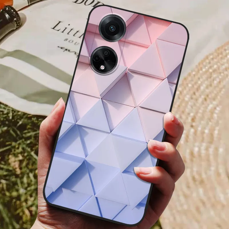 Stylish Black Silicone Painted Soft Phone Case - Premium TPU Protective Cover