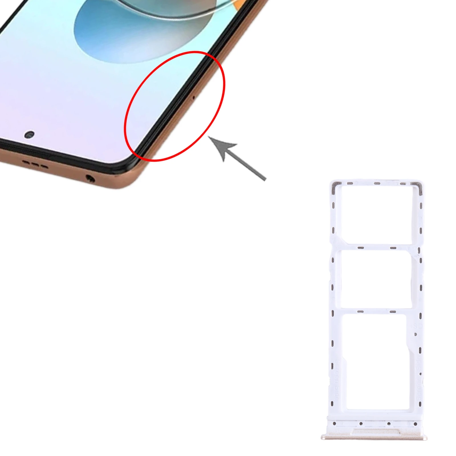 For Tecno Camon 18 SIM Card Tray + SIM Card Tray + Micro SD Card Tray Mobile Phone Replacement part