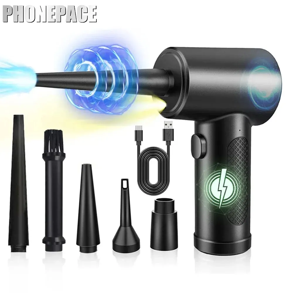 ONEVAN Souffleur De Poussière Sans Fil 6 Buses - Nettoyeur Multifonction Pour PC