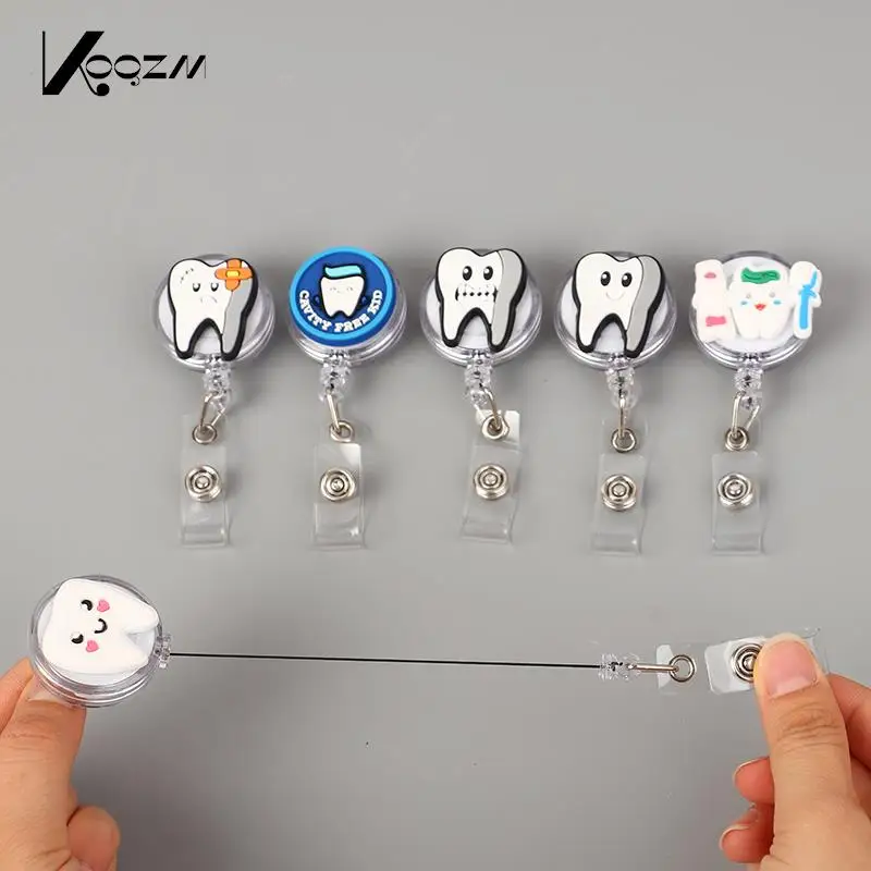 

Cute Teeth Your Dentist Gift Style Badge Reel Nurse Workers Enfermera ID Holder Girl Boy Retractable Name Card Holder Accessory