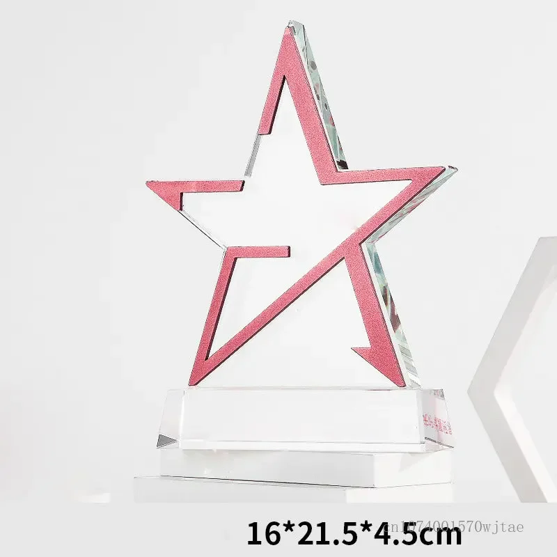 Creative Metal Aluminum Alloy Crystal Trophy, Sand Blasting Carving Decoration Medal Company's Annual Meeting Award Souvenir 1Pc