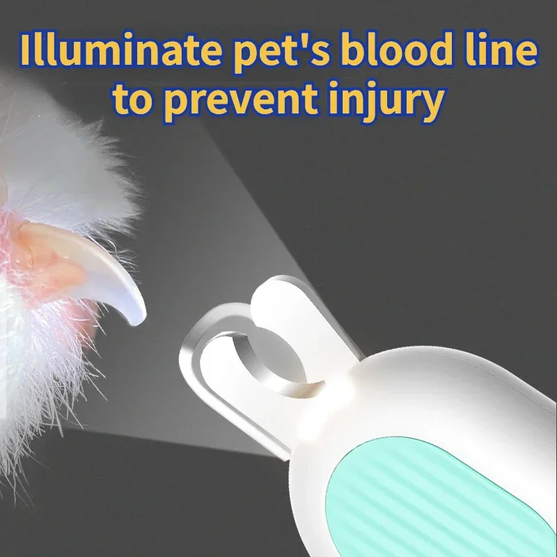 Pet Nail Clippers Gravity LED Dog Nail Clippers Multifunctional Teddy Cat Stainless Steel Grooming Scissors