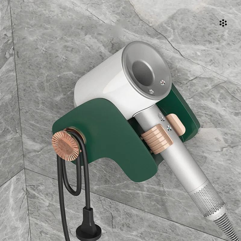 Toilet Hair Dryer Holder Wall Mounted Plastic Hairdryer Organizer Toilet Blower Holder No Punching Bathroom Blower Shelves 2