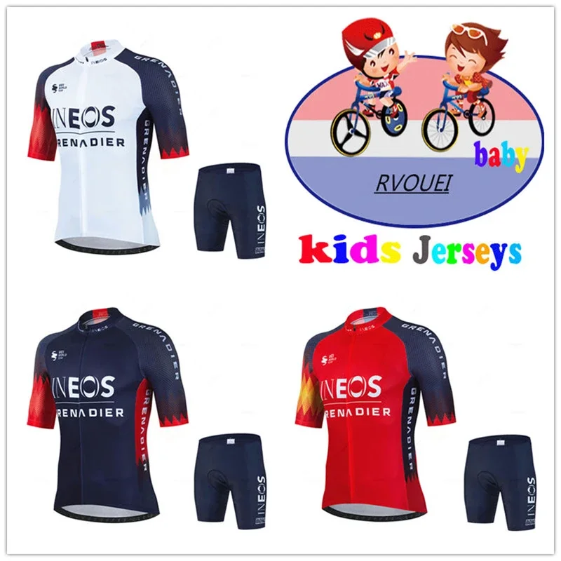 Ineos Summer Cycling Jersey Set Breathable Children Maillot