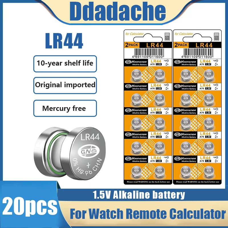 Щелочные батареи LR44 A76 AG13 357 357A S76E G13 1,5 V для часов