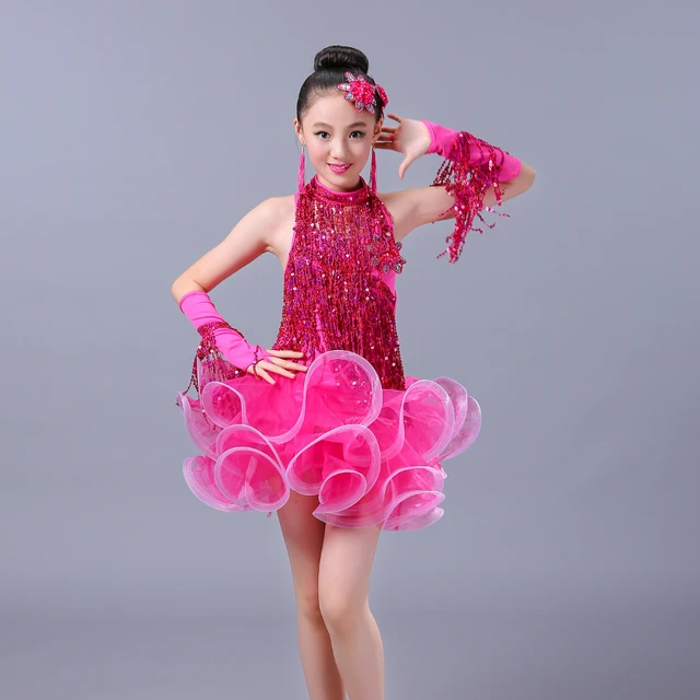 Robe de patinage artistique avec glands pour filles, vêtements de